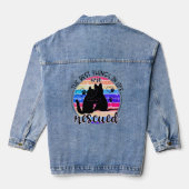 De beste dingen in het leven zijn geredde hondenka denim jacket (Achterkant)