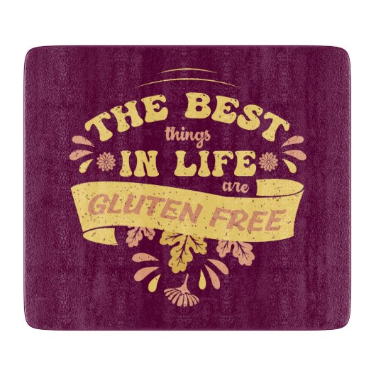 De beste dingen in het leven zijn glutenvrij plezi snijplank (Voorkant)