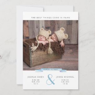 De beste dingen komen in paren   Twins Photo Colla Aankondiging