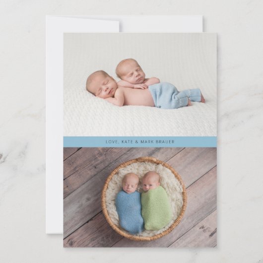 De beste dingen komen in paren | Twins Photo Colla Aankondiging (Achterkant)