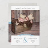 De beste dingen komen in paren | Twins Photo Colla Aankondiging (Voorkant / Achterkant)