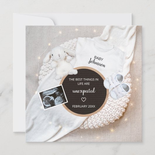 De beste dingen zijn onverwachte fotozwangerschap aankondiging (Voorkant)