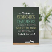 De beste docenten economie bedankkaart (Staand voorkant)