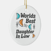 De beste dochter-in-law retro keramisch ornament (Rechts)