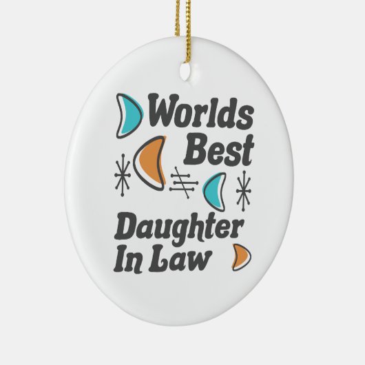 De beste dochter-in-law retro keramisch ornament (Rechts)