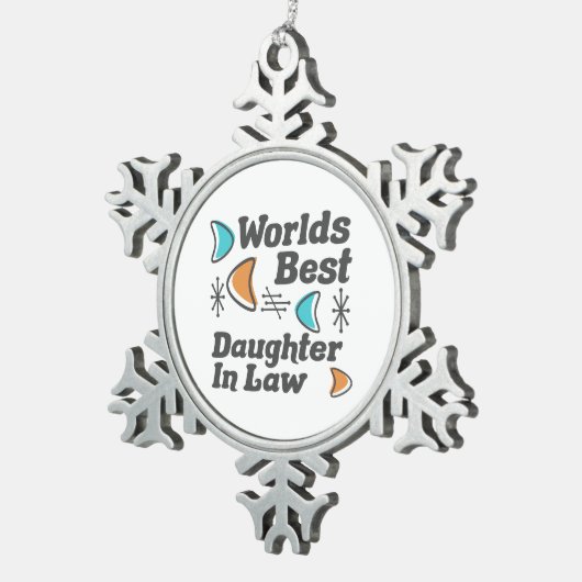 De beste dochter-in-law retro tin sneeuwvlok ornament (Rechts)
