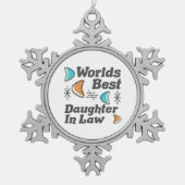 De beste dochter-in-law retro tin sneeuwvlok ornament (Voorkant)