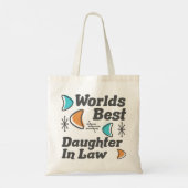 De beste dochter-in-law retro tote bag (Achterkant)