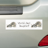 De beste dochter van de wereld, wolven, dieren bumpersticker (Op auto)