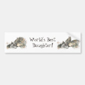 De beste dochter van de wereld, wolven, dieren bumpersticker (Voorkant)