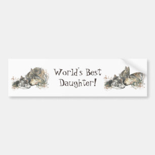 De beste dochter van de wereld, wolven, dieren bumpersticker