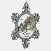 De beste Dochter Wolf Cubs Art van Dated World Tin Sneeuwvlok Ornament (Links)