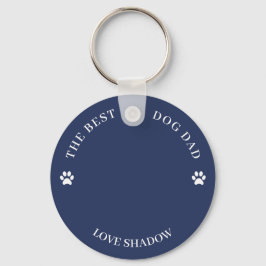 De beste Dog Pap Foto Blauwe Sleutelhanger