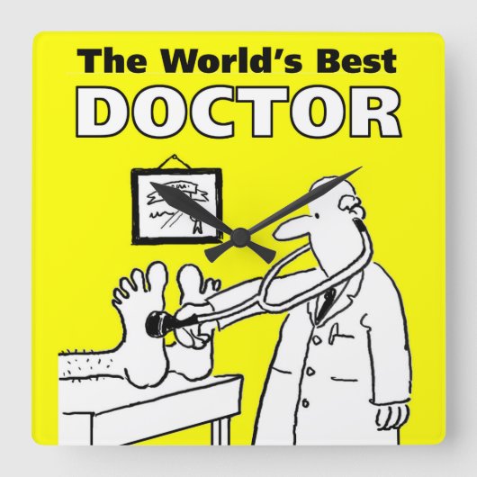 De beste dokter ter wereld vierkante klok (Voorkant)