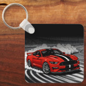 De Beste Drift Auto Rood Muscle Sleutelhanger (Voorkant)