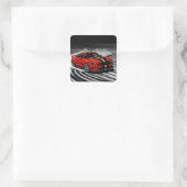 De Beste Drift Auto Rood Spier Vierkante Sticker (Tas)