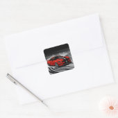 De Beste Drift Auto Rood Spier Vierkante Sticker (Envelop)