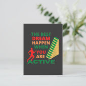 De beste droom gebeurt wanneer je actief bent briefkaart (Staand voorkant)