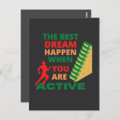 De beste droom gebeurt wanneer je actief bent briefkaart (Voorkant / Achterkant)