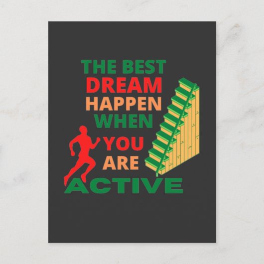 De beste droom gebeurt wanneer je actief bent briefkaart (Voorkant)