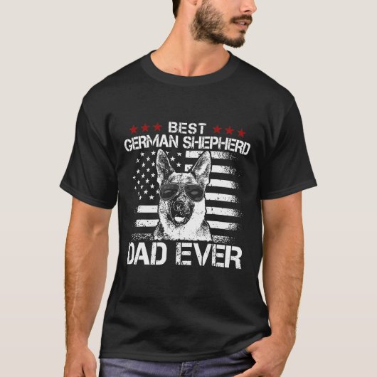 De beste Duitse Shepherd Dad Ooit ons Vlag T-shirt (Voorkant)