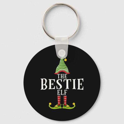 De Beste Elf Grappige Bijpassende Pyjama Kerstmis  Sleutelhanger (Voorkant)