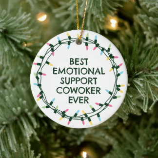 De beste emotionele ondersteuningsmedewerker ooit keramisch ornament