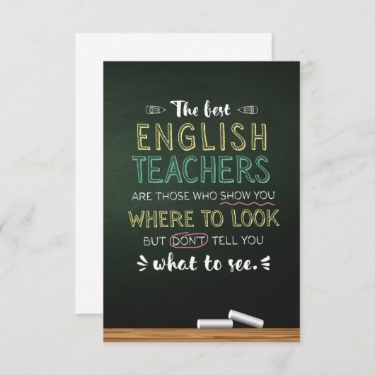 De beste Engelse leraren Bedankkaart (Voorkant / Achterkant)