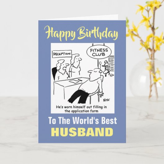 De beste fitness- en workout-echtgenoot ter wereld kaart (Gele Bloem)