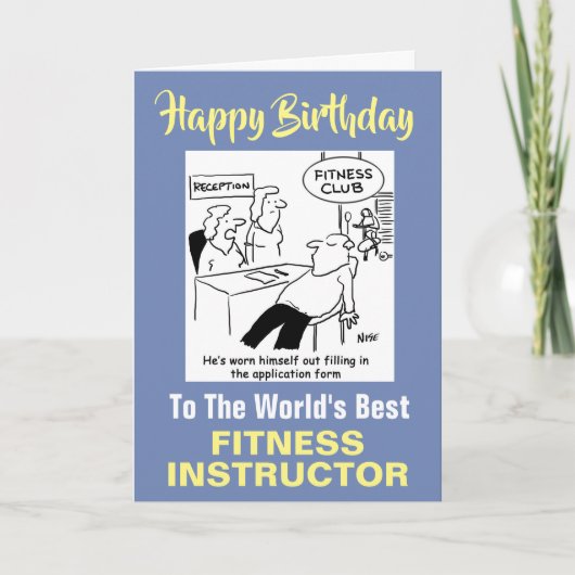 De beste fitnessinstructeur van Word Kaart (Voorkant)