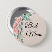 De beste florroze mam ronde button 7,6 cm (Voorkant /achterkant)