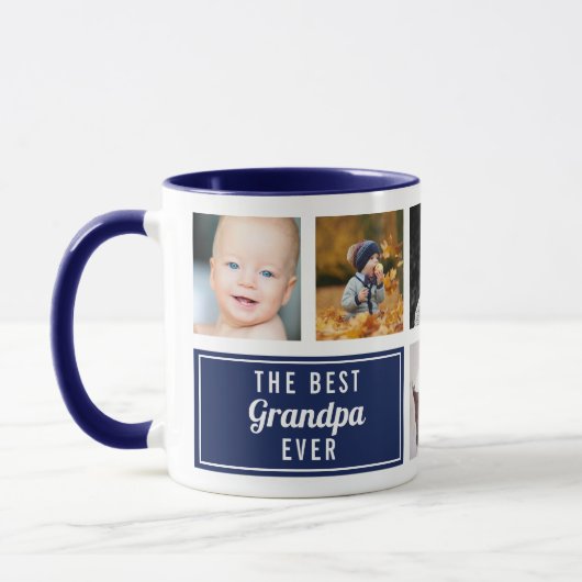 De beste foto van de marineblauw van opa ooit mok (Links)