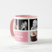 De beste foto van oma ooit roze collage mok (Voorkant links)