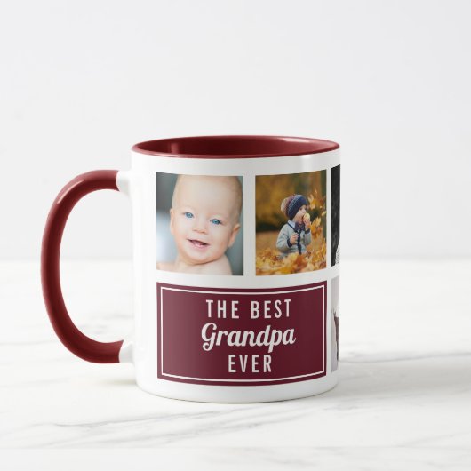 De beste foto van Opa Ever Burgundy Collage Mok (Links)