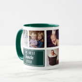 De beste Funcle Ooit Groene Collage Foto Oom Mok (Voorkant links)