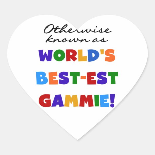 De beste gammie T-shirts en cadeautjes ter wereld Hart Sticker (Voorkant)