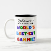 De beste gammie T-shirts en cadeautjes ter wereld Tweekleurige Koffiemok (Links)