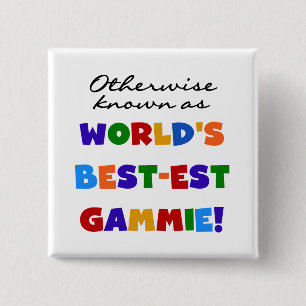 De beste gammie T-shirts en cadeautjes ter wereld Vierkante Button 5,1 Cm