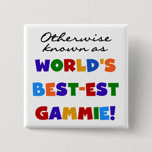 De beste gammie T-shirts en cadeautjes ter wereld Vierkante Button 5,1 Cm