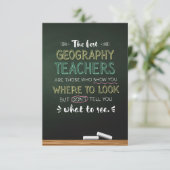 De beste geografische leraren bedankkaart (Staand voorkant)