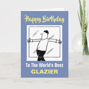 De beste Glazier Happy Birthday in het Word Kaart