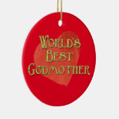 De beste godmoeder van de wereld keramisch ornament (Rechts)