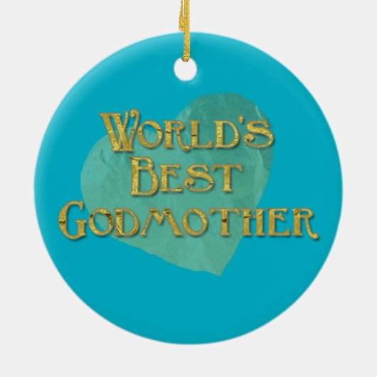 De beste godmoeder van de wereld keramisch ornament (Achterkant)