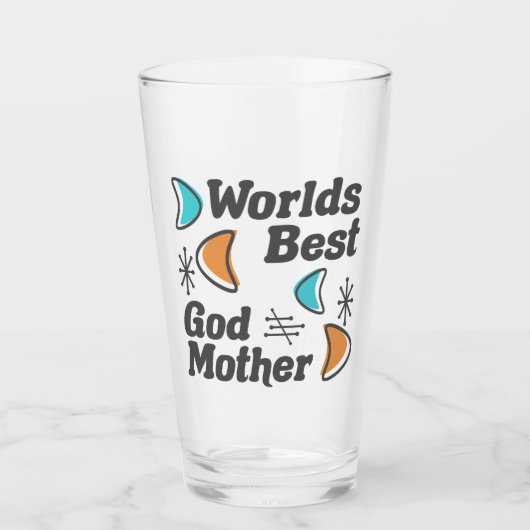 De beste Godmother retro ter wereld Glas (Voorkant)