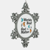 De beste Godmother retro ter wereld Tin Sneeuwvlok Ornament (Links)