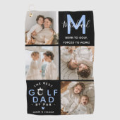 De Beste Golf Vader door Par Monogram 4 Foto Colla Golfhanddoek (Voorkant)
