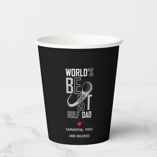 De beste Golfvader ter wereld | Zwarte en witte pa Papieren Bekers (Achterkant)