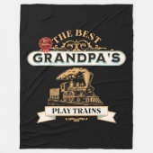 De beste Grandpas Play Trains Steam Engine Fleece Deken (Voorkant)