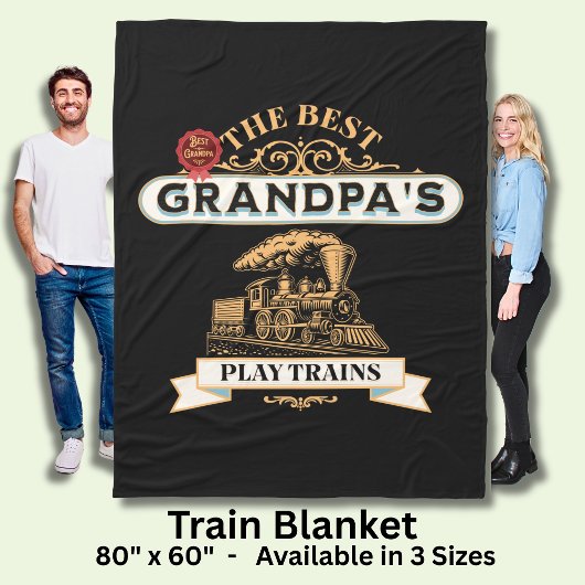 De beste Grandpas Play Trains Steam Engine Fleece Deken