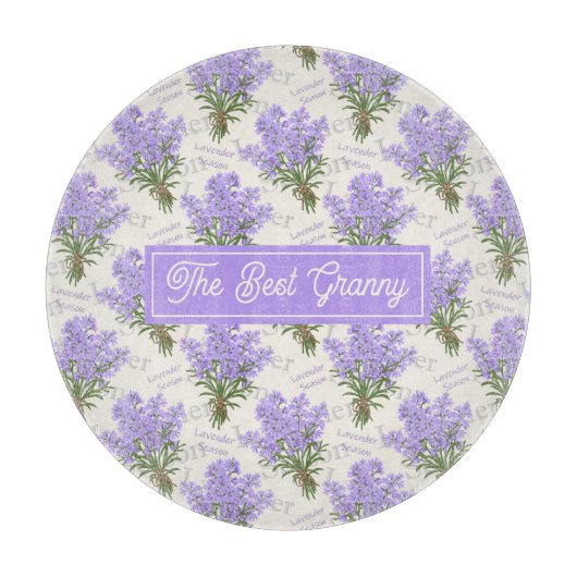 De beste Granny Lavender gepersonaliseerd glas Snijplank (Voorkant)